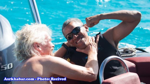 اسکی روی آب اوباما در تعطیلات (+عکس)