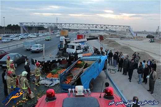 مرگ راننده جوان در اتوبان بابایی+تصاویر