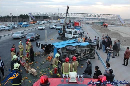 مرگ راننده جوان در اتوبان بابایی+تصاویر