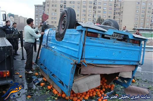 مرگ راننده جوان در اتوبان بابایی+تصاویر