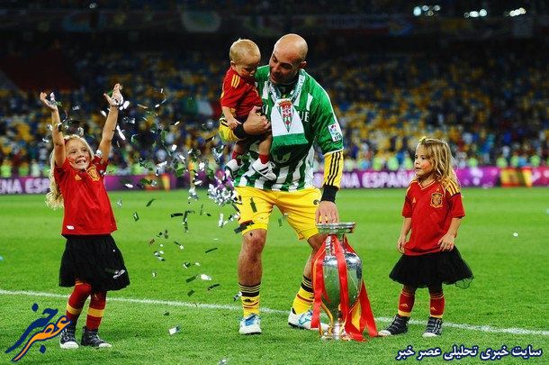تصاویرجالب از جشن بازیکنان اسپانیا با خانواده