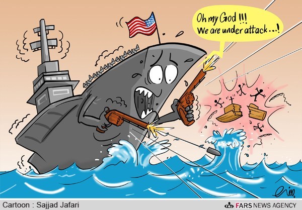کاریکاتور جنگ آمریکا با یک قایق ماهیگیری!