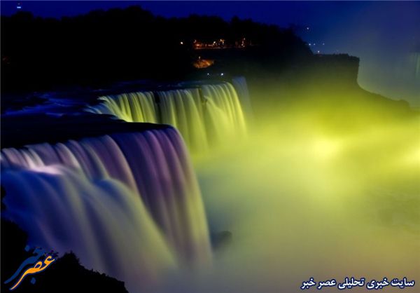 تصاویر دیدنی از نورپردازی آبشار نیاگارا