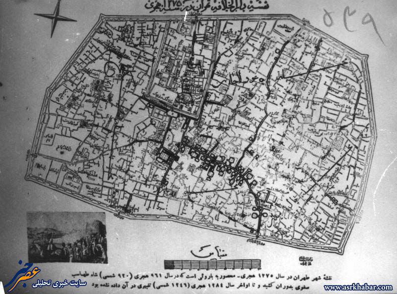 عکس/نقشه تهران در عهد ناصری