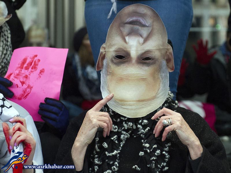 اعتراض مردم امریکا به سخنرانی نتانیاهو در واشنگتن(عکس)