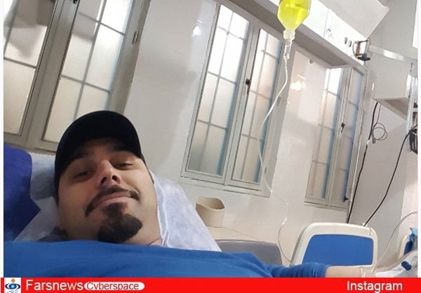 سلفی احسان خواجه‌امیری روی تخت بیمارستان+عکس