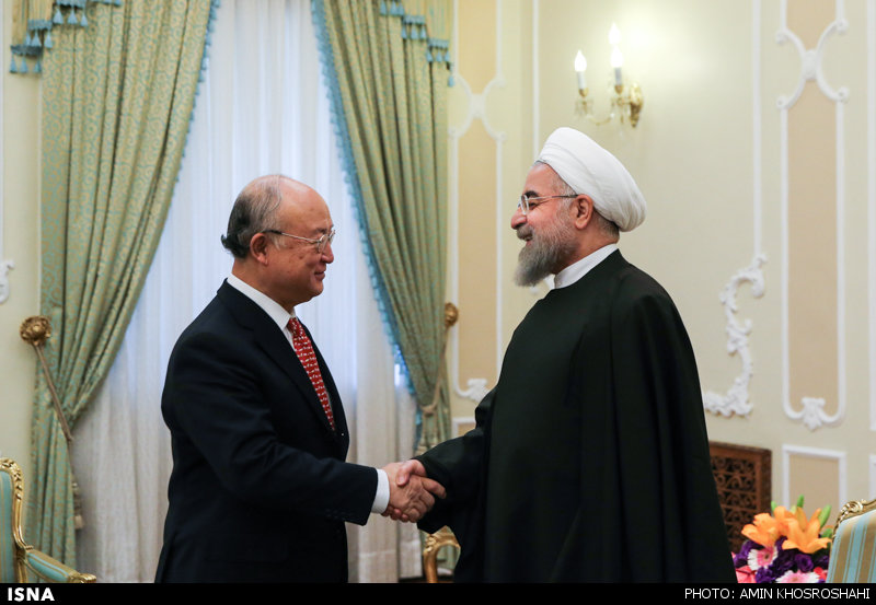 دیدار آمانو با رئیس‌جمهور در تهران+عکس