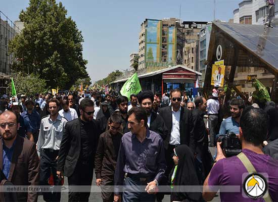 سید علی خمینی در راهپیمایی روز قدس( تصاوير)