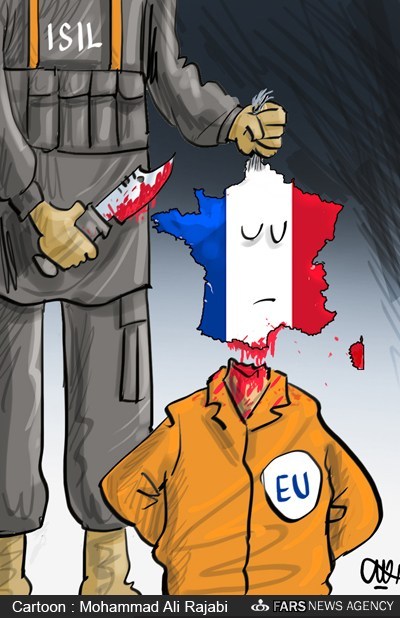 کاریکاتور: فرانسه زیر تیغ داعش!