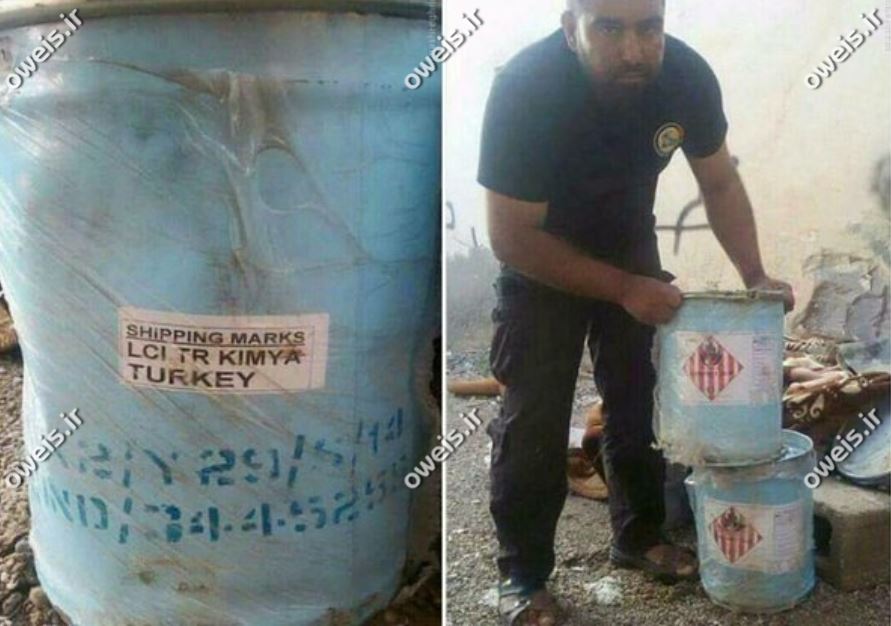 بشکه های مواد شیمیایی در دستان داعش+عکس