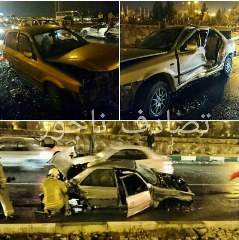تصادف وحشتناك يك سمند در تهران (عكس)