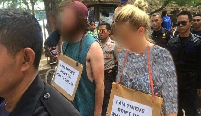 مجازات عجیب دو دزد استرالیایی در اندونزی! +عکس