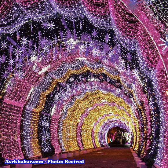 تصویری زیبا و دیدنی از تونل کریسمس در شهر مسکو