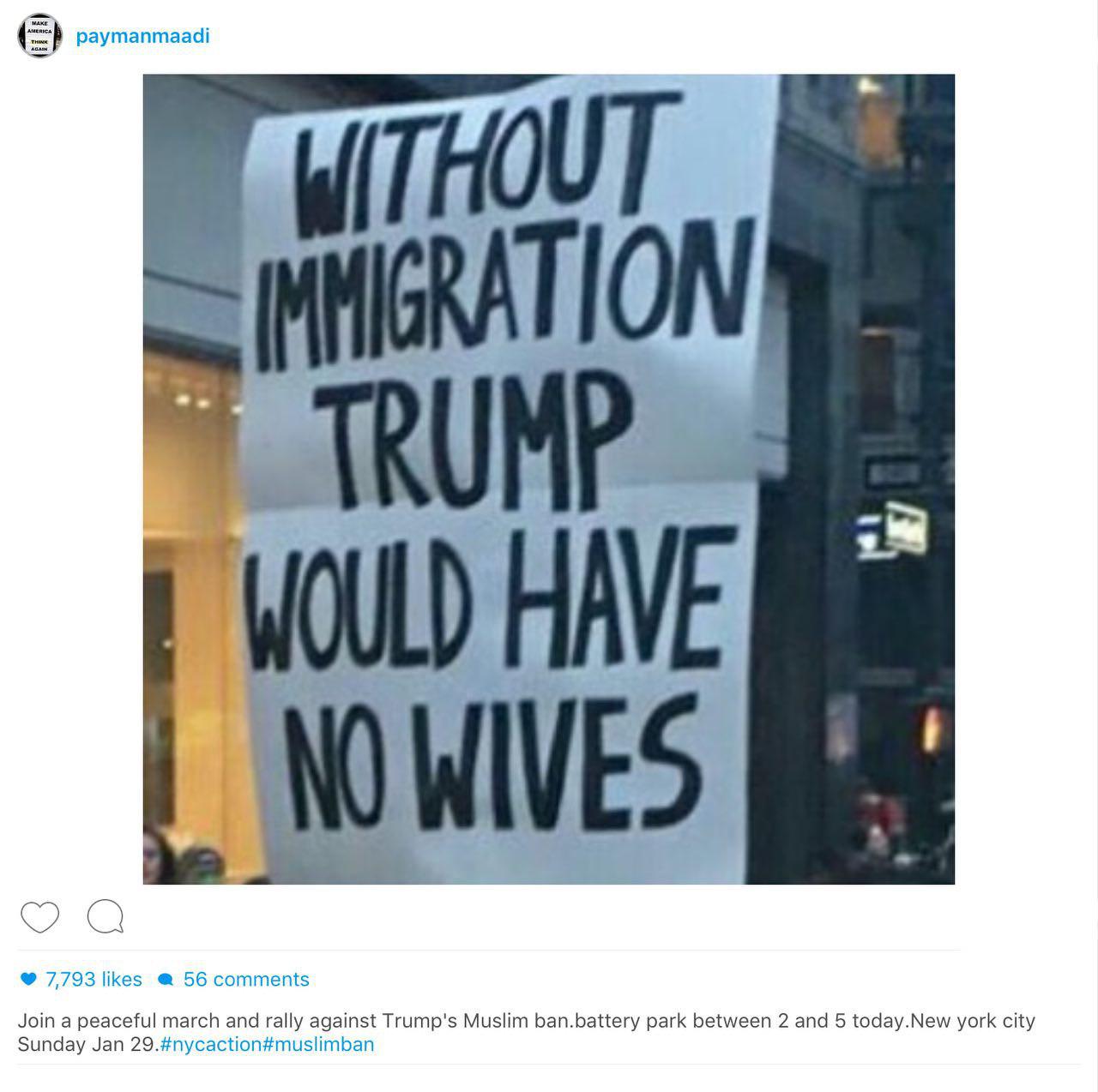 پیمان معادى: بدون مهاجرت، ترامپ زن نداشت! +عکس