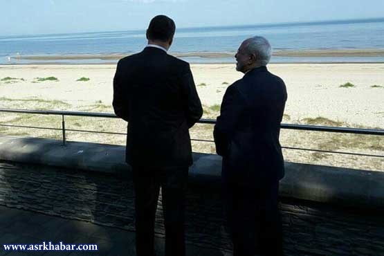 مذاکرات خصوصی ظریف با رییس جمهور لتونی در ساحل (+عکس)