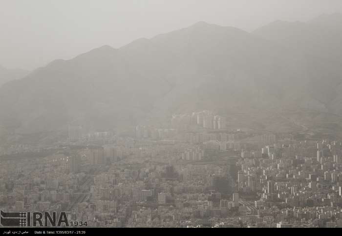 آلودگی هوای عصر دوشنبه تهران
