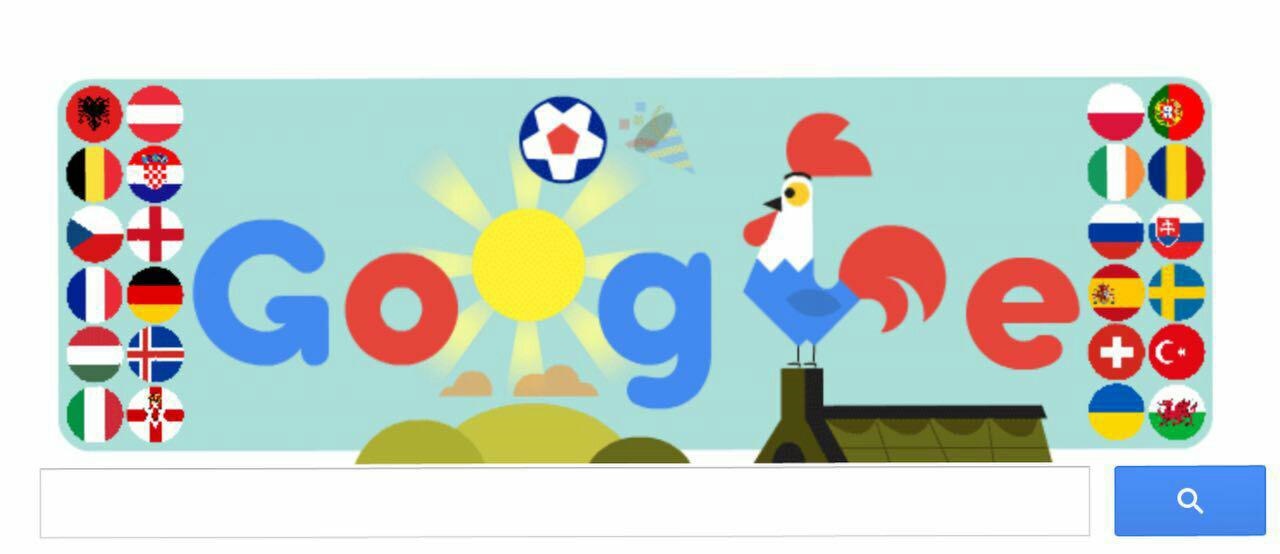تغییر لوگو گوگل برای جام ملت‌های اروپا ۲۰۱۶