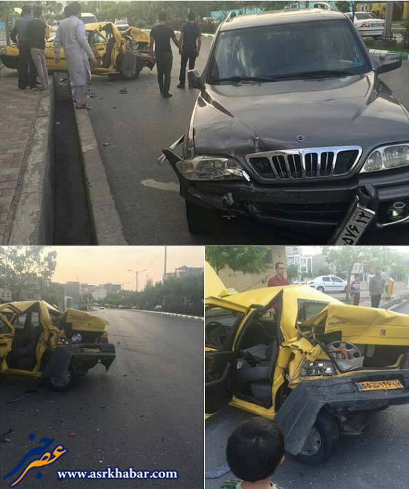 تصادف ناجور موسو با تاکسی در مشهد (عکس)