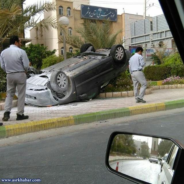 واژگونی سواری مگان در بوشهر (عکس)