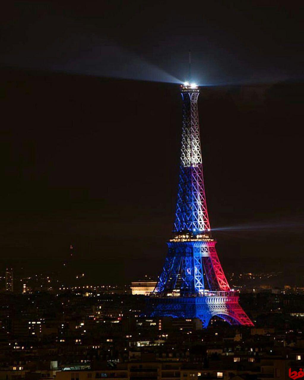 زیباسازی برج ایفل برای پیروزی تیم فوتبال فرانسه(عکس)