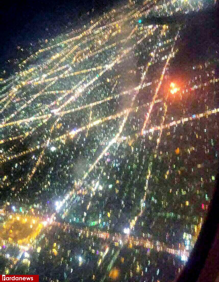 تصویر هوايي از آتش‌سوزی برج سلمان ‌مشهد