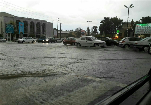 بارش شدید باران در گرگان (عکس)