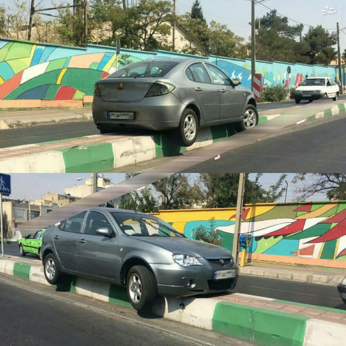 روش جدید پارک کردن در تهران +عکس