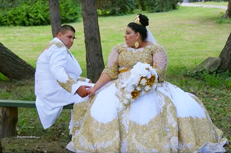 عروس چاقی که لباس ۶۰۰ میلیون تومانی به تن کرد + تصاویر