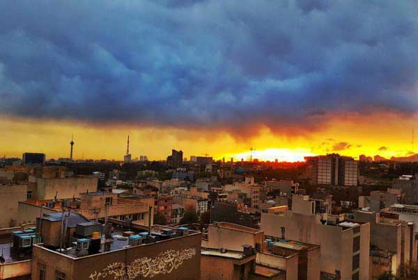 تصویری زیبا از آسمان امروز تهران
