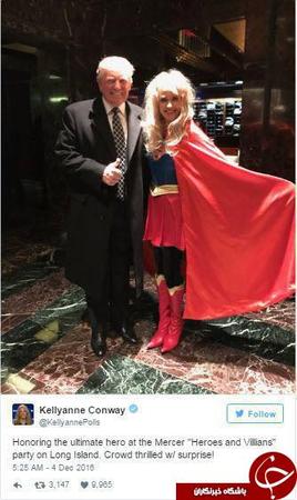 مشاور ارشد ترامپ در یک مهمانی با ظاهری عجیب +عکس