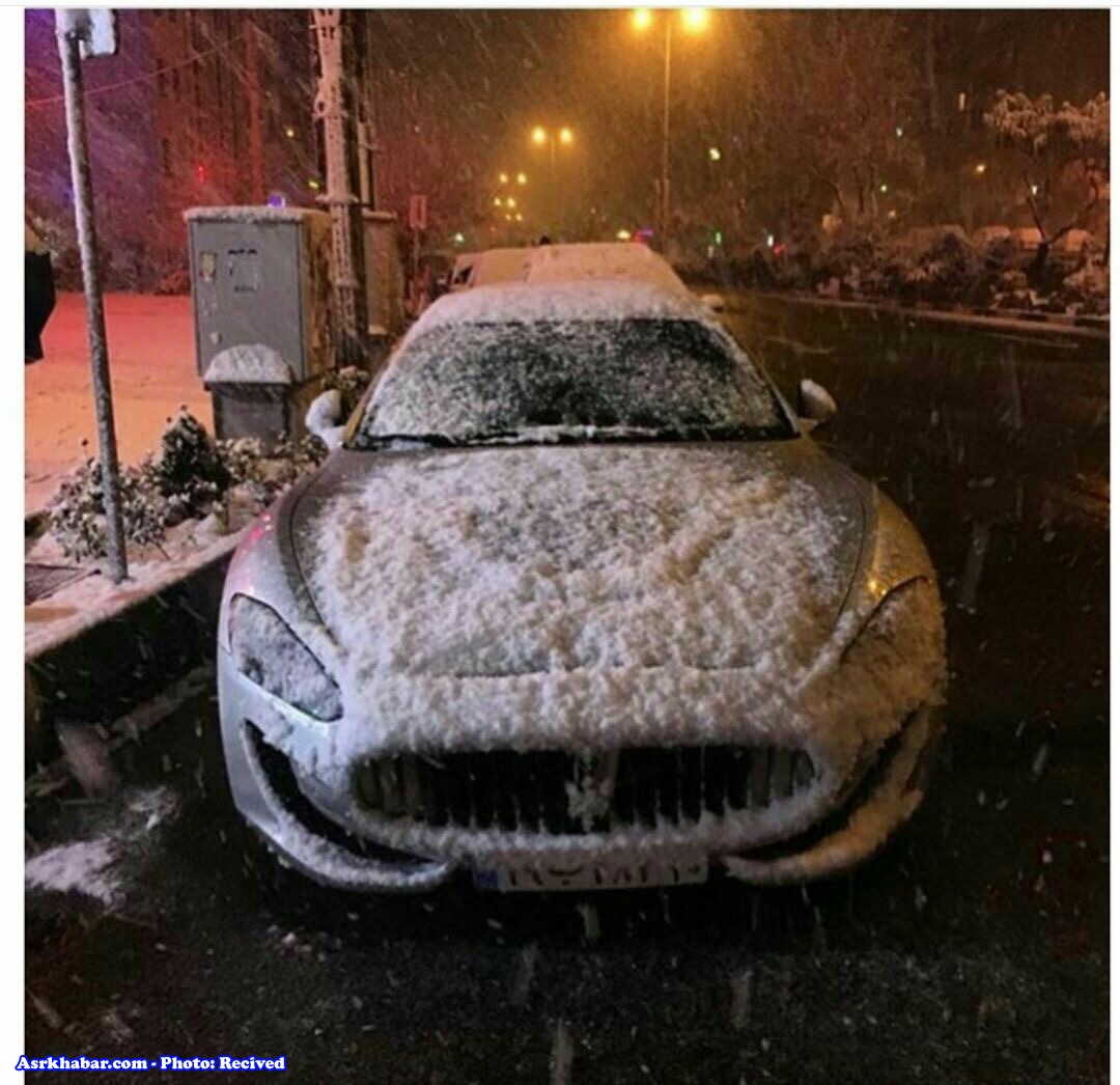 عكس جالب از مازرتاتي در برف تهران