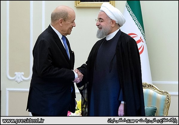 دیدار وزیر امور خارجه فرانسه با رییس جمهور ایران