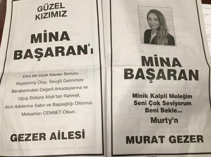آگهی تسلیت نامزد "مینا باشاران" در روزنامه (+عکس)
