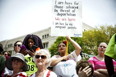 تجمع علیه سیاست ضد مهاجرتی دولت آمریکا در ماساچوست