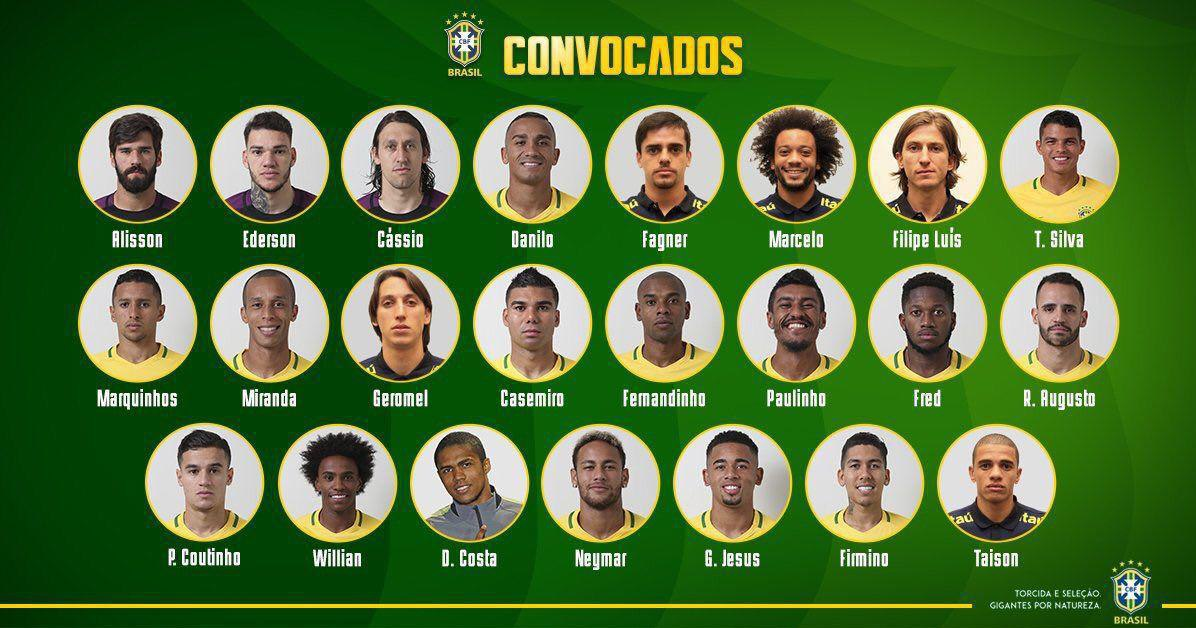 لیست 23 نفره برزیل برای جام جهانی اعلام شد(+عکس)