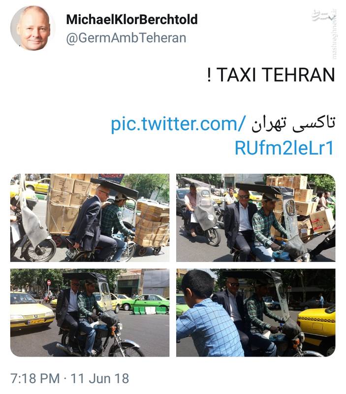 موتورسواری سفیر آلمان در تهران (+عکس)