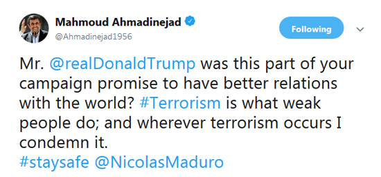 توئیت جدید احمدی‌نژاد برای ترامپ و یادآوری وعده هایش (+عکس)