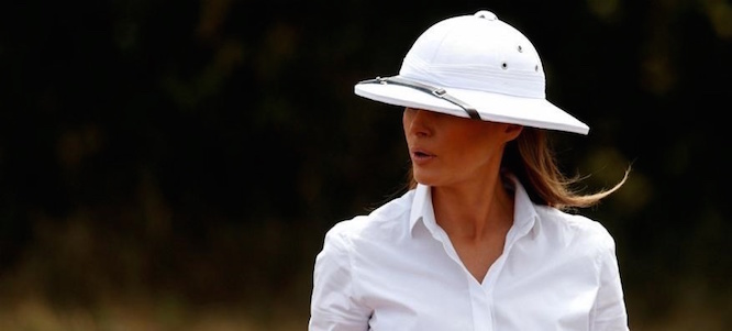 کلاهی که برای همسر دونالد ترامپ دردسر شد(عکس)