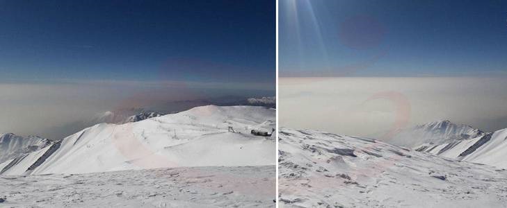 آلودگی هوای تهران از منطقه توچال (+عکس)