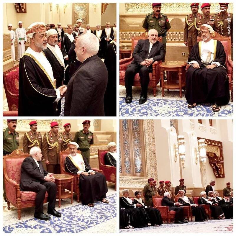 دیدار ظریف با سلطان جدید عمان (+عکس)