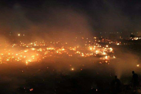 وقوع آتش‌سوزی گسترده در حومه جنوبی دمشق (+عکس)