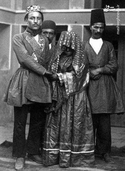 عروس و داماد قاجاری (+عکس)