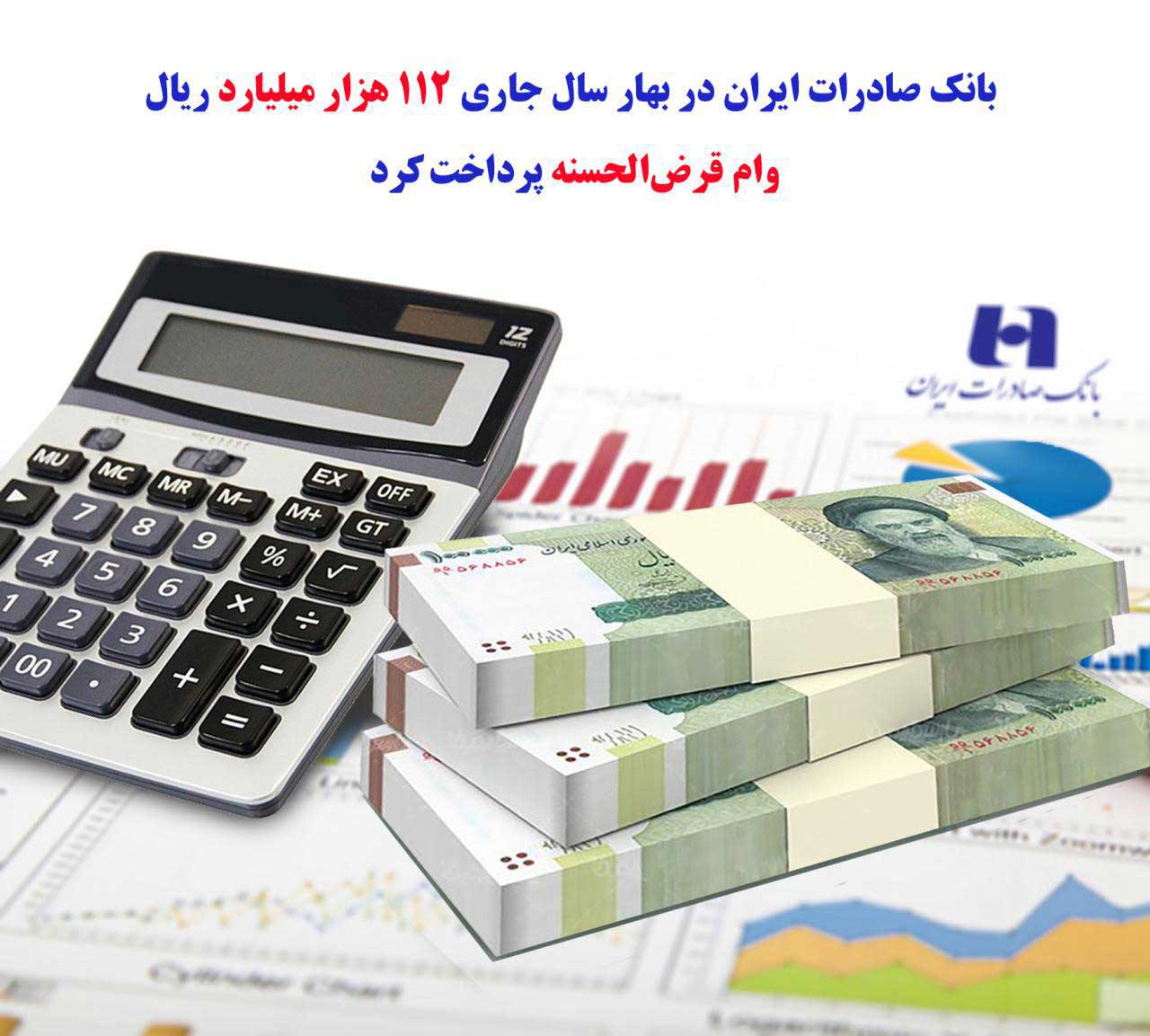 بانک صادرات ایران در بهار سال جاری 112 هزار میلیارد ریال وام قرض‌الحسنه پرداخت کرد
