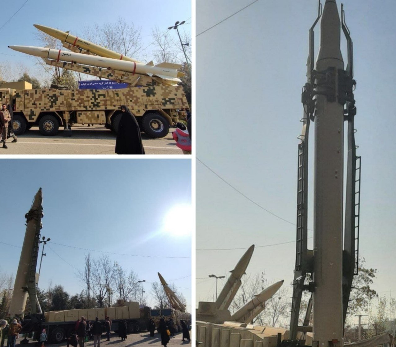 نمایش موشک‌های مهاجم به عین الاسد در مسیر نماز جمعه تهران