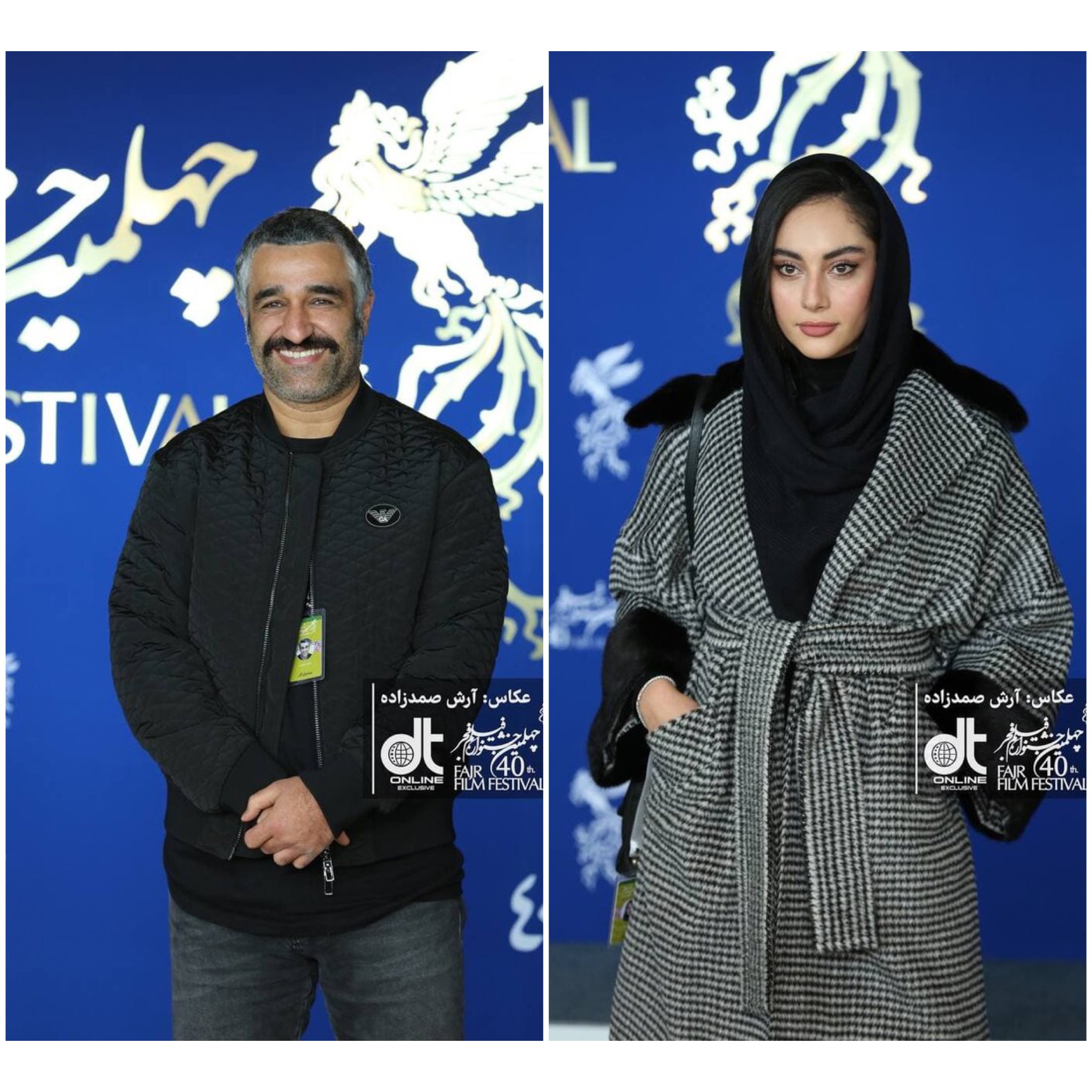 تیپ پژمان جمشیدی و ترلان پروانه در خانه جشنواره فیلم فجر (عكس)