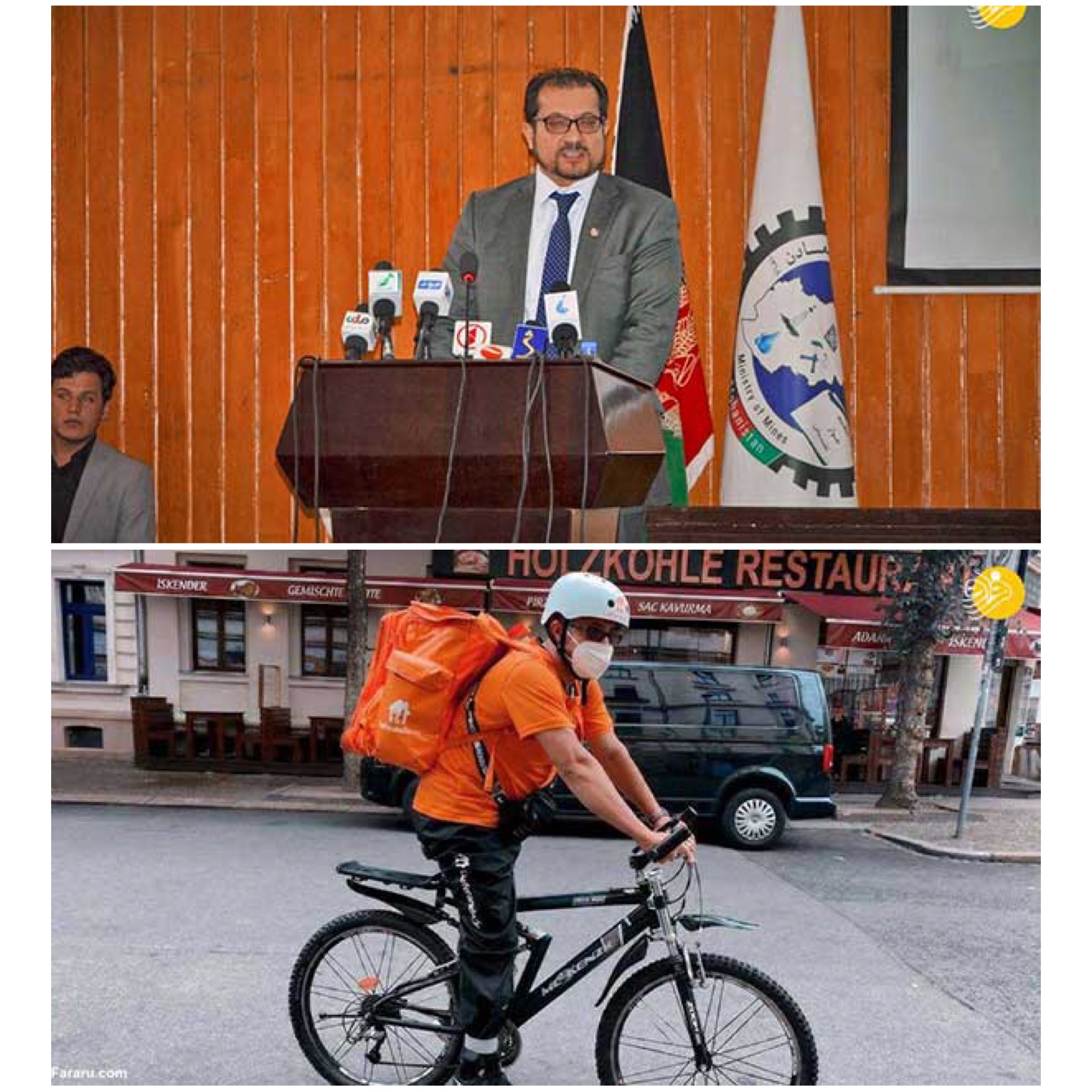 وزیر سابق افغانستان، پیک پیتزافروشی شد(عکس)