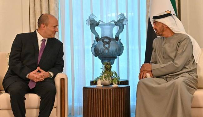 دیدار نخست وزیر رژیم صهیونیستی با رئیس امارات