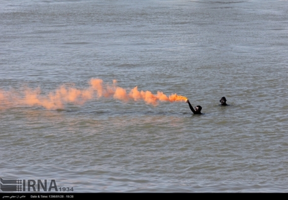 مانور مقابله با آلودگی نفتی در دریای خزر (+عکس)