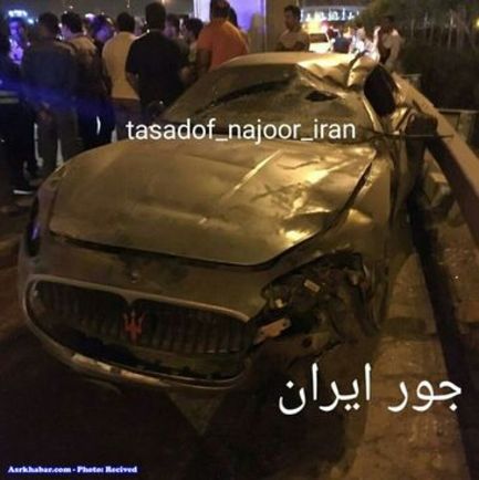 تصادف وحشتناك مازراتي در تهران (+عكس)
