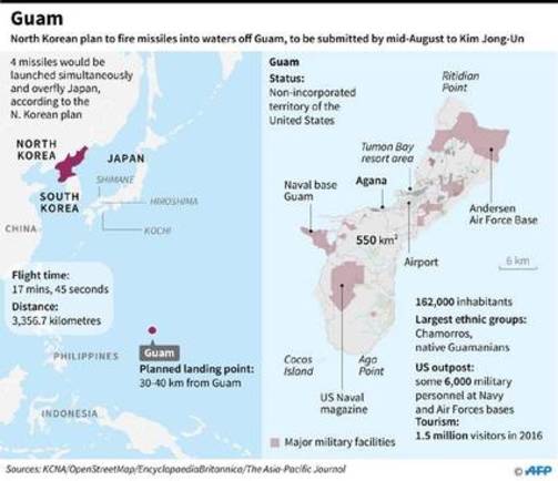 بررسی نقشۀ گوام برای موشک‌باران توسط رهبر کره شمالی(+عکس)